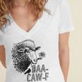 Sheep Baa Crow Caw Back Off Pun Tee For Introverts & Teens Women's Jersey Short Sleeve Deep V-Neck Tshirt Sheep Baa Crow Caw Back Off Pun Tee For Introverts & Teens Women's Jersey Short Sleeve Deep V-Neck Tshirt