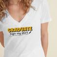 Sign My Shirt Graduate I Sign Sign School Graduation Women's Jersey Short Sleeve Deep V-Neck Tshirt
