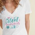 Silent Productivity Introvert Office Staff Secretary Admin Women's Jersey Short Sleeve Deep V-Neck Tshirt Silent Productivity Introvert Office Staff Secretary Admin Women's Jersey Short Sleeve Deep V-Neck Tshirt