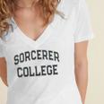 Silly Don'T Call Me SORCERER COLLEGE Introvert Sarcastic Women's Jersey Short Sleeve Deep V-Neck Tshirt