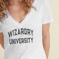 Silly Don'T Call Me WIZARDRY UNIVERSITY Introvert Sarcastic Women's Jersey Short Sleeve Deep V-Neck Tshirt