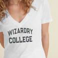 Silly Stay Away From Me WIZARDRY COLLEGE Introvert Women's Jersey Short Sleeve Deep V-Neck Tshirt
