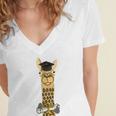 SmileteesGrad Llama Graduation T-Shirt Women's Jersey Short Sleeve Deep V-Neck Tshirt
