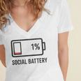 Social Battery 1 Shirt Introvert Anti Social Tee Gif Women's Jersey Short Sleeve Deep V-Neck Tshirt Social Battery 1 Shirt Introvert Anti Social Tee Gif Women's Jersey Short Sleeve Deep V-Neck Tshirt
