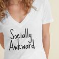 Socially Awkward Introvert Anxious Social Awkwardness Women's Jersey Short Sleeve Deep V-Neck Tshirt Socially Awkward Introvert Anxious Social Awkwardness Women's Jersey Short Sleeve Deep V-Neck Tshirt