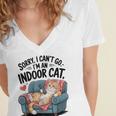 Sorry I Can’t Go I’m An Indoor Cat Couch Introvert Cat Women's Jersey Short Sleeve Deep V-Neck Tshirt Sorry I Can’t Go I’m An Indoor Cat Couch Introvert Cat Women's Jersey Short Sleeve Deep V-Neck Tshirt