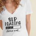 Speech Pathologist Loading 2021 Graduation Speech Therapist Women's Jersey Short Sleeve Deep V-Neck Tshirt