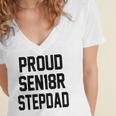 Stepfather SEN18R Graduation Party Stepdad Senior 2018 Shirt Women's Jersey Short Sleeve Deep V-Neck Tshirt