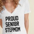 Stepmom Stepmother SEN18R Grad Senior Graduation Party Shirt Women's Jersey Short Sleeve Deep V-Neck Tshirt