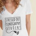 Stressed Sonography Student Ultrasound Tech Graduation Women's Jersey Short Sleeve Deep V-Neck Tshirt