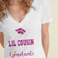 Super Proud Little Cousin Of 2025 Graduate Graduation Family Premium Tri-Blend Women's Jersey Short Sleeve Deep V-Neck Tshirt