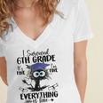 I Survived 6th Grade Graduated Cat Graduation For Men Women Girls Kids Women's Jersey Short Sleeve Deep V-Neck Tshirt