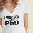 I Survived My Dad's PhD Graduation Women's Jersey Short Sleeve Deep V-Neck Tshirt