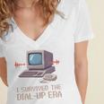 I Survived The Dial-Up Era Retro 90s Nostalgia Premium Tri-Blend Women's Jersey Short Sleeve Deep V-Neck Tshirt I Survived The Dial-Up Era Retro 90s Nostalgia Premium Tri-Blend Women's Jersey Short Sleeve Deep V-Neck Tshirt