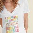 i Survived My Fiance's Nursing Degree Graduation Groovy Premium Women's Jersey Short Sleeve Deep V-Neck Tshirt