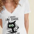 I Survived Law School Graduation 2025 2026 Women's Jersey Short Sleeve Deep V-Neck Tshirt