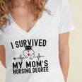 I Survived My Mom's Nursing Degree Nursing School Graduation Women's Jersey Short Sleeve Deep V-Neck Tshirt