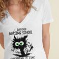 I Survived Nursing School Graduation 2026 Nurse School Grad Women's Jersey Short Sleeve Deep V-Neck Tshirt