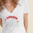 I Survived My Wife's PhD Graduation Slim Fit Shirt Women's Jersey Short Sleeve Deep V-Neck Tshirt
