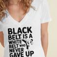 Taekwondo Belt Club Graduation Women's Jersey Short Sleeve Deep V-Neck Tshirt