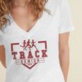 Track Senior Night Track Senior 2025 Graduation 36 Women's Jersey Short Sleeve Deep V-Neck Tshirt