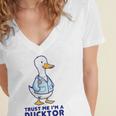 Trust Me I'm a Ducktor Doctor Sayings Graduation Women's Jersey Short Sleeve Deep V-Neck Tshirt