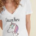 Unicorn RN GraduationShirt Nurse Shirts Women's Jersey Short Sleeve Deep V-Neck Tshirt