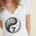 Vintage 6 7 Sketch Yin Yang Namaste Six Seven Nostalgia Women's Jersey Short Sleeve Deep V-Neck Tshirt