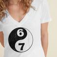 Vintage 6 7 Yin Yang Namaste Six Seven Nostalgia Women's Jersey Short Sleeve Deep V-Neck Tshirt
