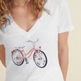 Vintage Bicycle With Playing Cards Nostalgia Premium Tri-Blend Women's Jersey Short Sleeve Deep V-Neck Tshirt