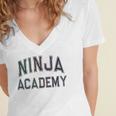 Vintage Don'T Call Me NINJA ACADEMY Introvert Sarcastic Women's Jersey Short Sleeve Deep V-Neck Tshirt