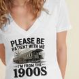 Vintage Be Patient With Me I'm From The 1900s Steam Train Women's Jersey Short Sleeve Deep V-Neck Tshirt Vintage Be Patient With Me I'm From The 1900s Steam Train Women's Jersey Short Sleeve Deep V-Neck Tshirt