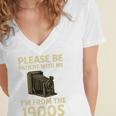 Vintage Please Be Patient With Me I'm From The 1900s Camera Premium Women's Jersey Short Sleeve Deep V-Neck Tshirt Vintage Please Be Patient With Me I'm From The 1900s Camera Premium Women's Jersey Short Sleeve Deep V-Neck Tshirt