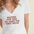 Waiting For You To Make The First Move Introvert Minimal Women's Jersey Short Sleeve Deep V-Neck Tshirt Waiting For You To Make The First Move Introvert Minimal Women's Jersey Short Sleeve Deep V-Neck Tshirt