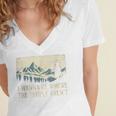 I Wanna Be Where The People Arent Hiking Camping Introvert Women's Jersey Short Sleeve Deep V-Neck Tshirt