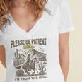 Western Please Be Patient With Me I'm From The 1900s Women's Jersey Short Sleeve Deep V-Neck Tshirt