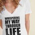 Whispering My Way Through Life Sayings For Introverts Women's Jersey Short Sleeve Deep V-Neck Tshirt