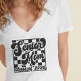 Women Senior Mom Class Of 2026 Retro Graduation Senior Mama Women's Jersey Short Sleeve Deep V-Neck Tshirt