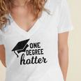 Women's One Degree Hotter College Masters PhD Graduation Party Women's Jersey Short Sleeve Deep V-Neck Tshirt