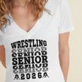 Wrestling Senior 2026 Graduation Women's Jersey Short Sleeve Deep V-Neck Tshirt