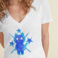 Yk2 Grunge Earthy Blue Cat With Stars Tomboy 90s Nostalgia Women's Jersey Short Sleeve Deep V-Neck Tshirt Yk2 Grunge Earthy Blue Cat With Stars Tomboy 90s Nostalgia Women's Jersey Short Sleeve Deep V-Neck Tshirt