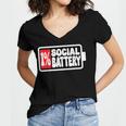 1 Social Battery Sarcastic Introverted Men Women Women's Jersey Short Sleeve Deep V-Neck Tshirt 1 Social Battery Sarcastic Introverted Men Women Women's Jersey Short Sleeve Deep V-Neck Tshirt