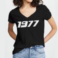 1977 Printed For 70's Birthdays Events Graduations T-Shirt Women's Jersey Short Sleeve Deep V-Neck Tshirt