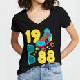 1988 Retro Raised In The 80s Old School Nostalgia Vibes Women's Jersey Short Sleeve Deep V-Neck Tshirt 1988 Retro Raised In The 80s Old School Nostalgia Vibes Women's Jersey Short Sleeve Deep V-Neck Tshirt