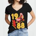 1988 Retro Roller Skate Vintage 80s Nostalgia Collector Women's Jersey Short Sleeve Deep V-Neck Tshirt