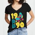 1990 Retro Raised In The 90s Old School Nostalgia Vibes Women's Jersey Short Sleeve Deep V-Neck Tshirt 1990 Retro Raised In The 90s Old School Nostalgia Vibes Women's Jersey Short Sleeve Deep V-Neck Tshirt