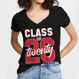2 Sided Class Of 2026 Senior 2026 Graduation Women's Jersey Short Sleeve Deep V-Neck Tshirt