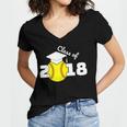 2018 Softball Senior Graduation Shirt For Girls Grad Women's Jersey Short Sleeve Deep V-Neck Tshirt