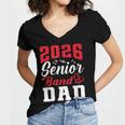2026 Senior Band Dad Class Of 2026 Band Parent Graduation Women's Jersey Short Sleeve Deep V-Neck Tshirt