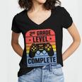 2nd Grade Level Complete Graduation Student Video Gamer Women's Jersey Short Sleeve Deep V-Neck Tshirt